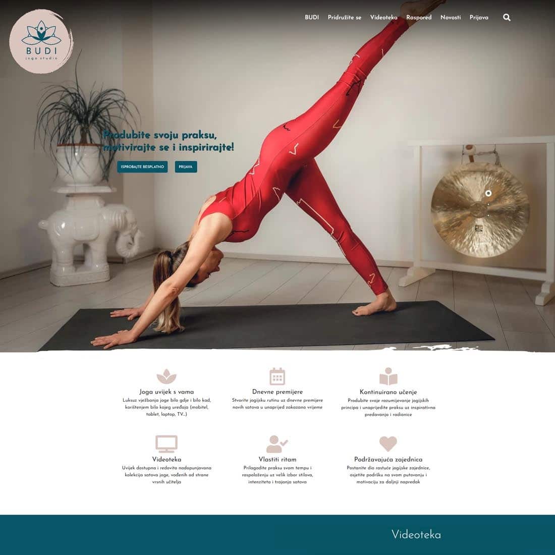 Online yoga studio BUDI MOMENTUM IT solutions